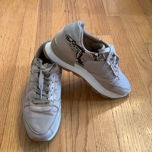 Zara sneakers, snake skin accent.